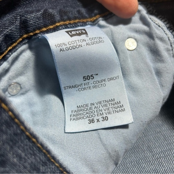 Levi’s 505 Men’s Regular Fit Denim Jeans Size 36x30 Blue - Picture 2 of 5